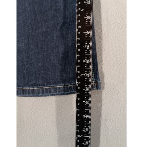 Miss Me Easy Boot Jeans 28 x 29 Mid Rise Dark Wash Cross Embellished Pockets - Picture 5 of 8